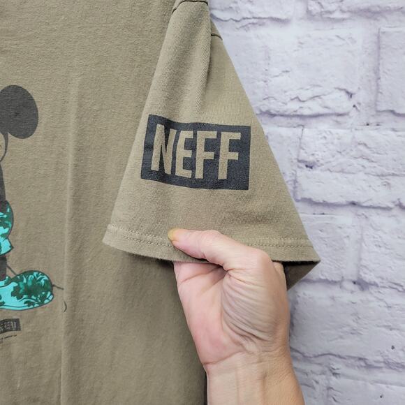 NEFF x Disney Collab Mickey Mouse Tshirt Sz L Tropical Floral Streetwear Grunge - Picture 3 of 8